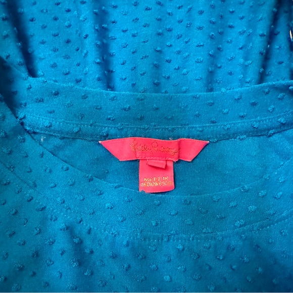 Lilly Pulitzer Teal Bay Arlette Cozy Knit Swiss Dot Mini Dress - Picture 5 of 5